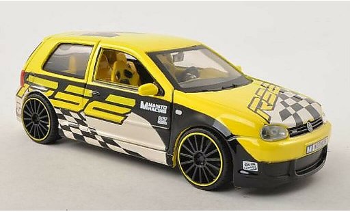 Volkswagen Golf R32 1/24 Maisto Tuning Racing jaune avec Dekoration 2003 miniature