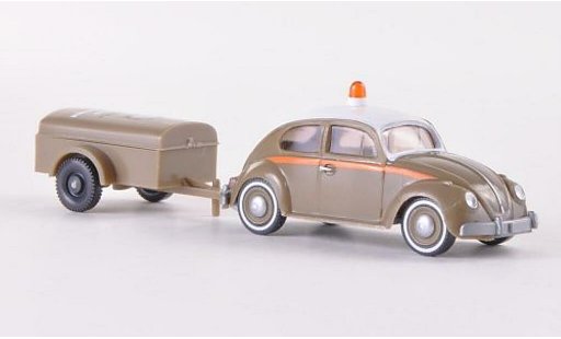 Volkswagen Kafer Base 1/87 Wiking 1200 Anton Schlotmann avec Einachsanhanger miniature