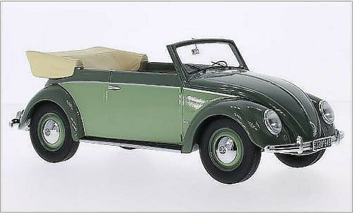 Volkswagen Kafer Cabriolet 1/18 Minichamps 1200 Cabrio verte/verte 1949 miniature