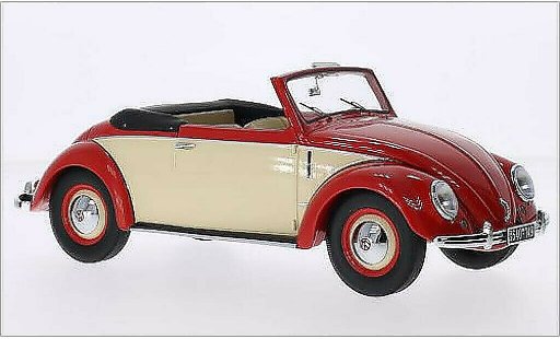 Volkswagen Kafer Cabriolet 1/18 Minichamps 1200 Hebmuller rouge/beige 1949 miniature