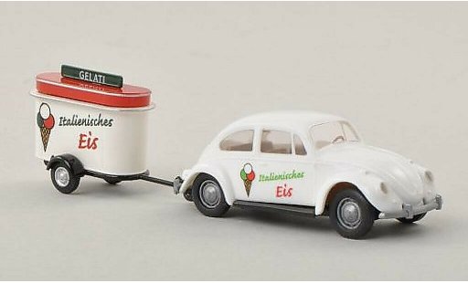 Volkswagen Kafer Base 1/87 Brekina Gelati - Italienisches Eis avec Verkaufsanhanger miniature