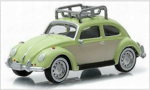 Volkswagen Kafer Base 1/64 Greenlight verte/beige miniature