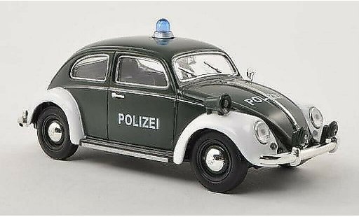 Volkswagen Kafer Base 1/32 Schuco Ovali Police verte/blanche miniature