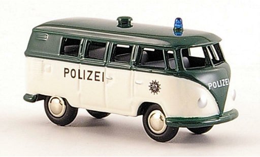 Volkswagen T1 Base 1/87 Bub Bulli Bus Police blanche/verte miniature