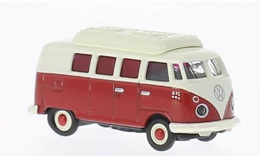 Volkswagen T1 Base 1/87 Schuco Bus Camper rouge/blanche miniature