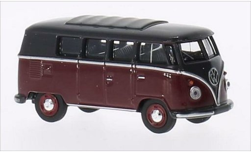 Volkswagen T1 Base 1/64 Schuco Bus rouge/grise miniature