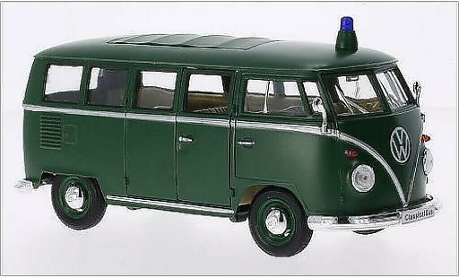 Volkswagen T1 B 1/24 Welly Bus mat-verte Police 1962 miniature