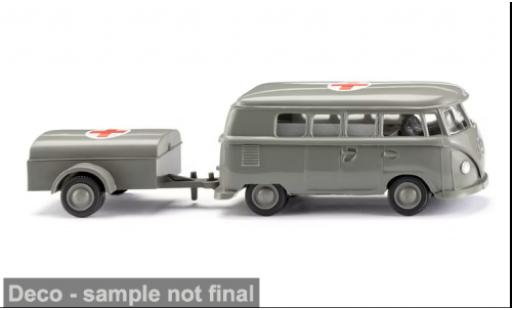 Volkswagen T1 1/87 Wiking Bus mit Anh&auml;nger 1963 Roten Hahn 1:87 miniature