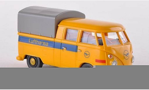 Volkswagen T1 Base 1/87 Wiking Doppelkabine Lufthansa avec Plane miniature