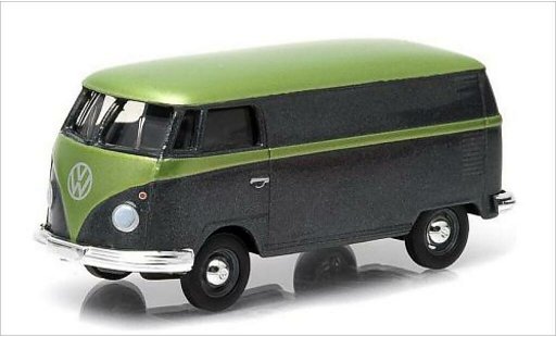 Volkswagen T1 Base 1/64 Greenlight fourgon metallise noire/metallise verte miniature