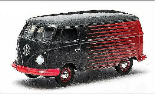 Volkswagen T1 Base 1/64 Greenlight Fourgon grise/rouge miniature