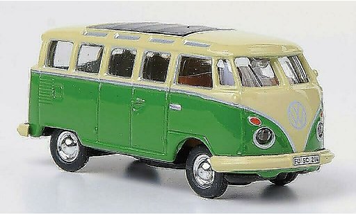 Volkswagen T1 Base 1/87 Schuco Samba Bus beige/verte miniature