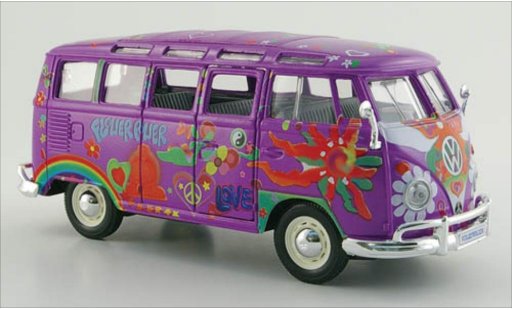 Volkswagen T1 Base 1/25 Maisto Samba Bus Hippie lila/Dekor miniature