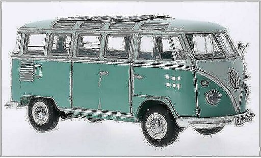 Volkswagen T1 B 1/18 Schuco Samba turquoise/beige 1959 miniature