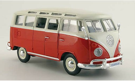 Volkswagen T1 Base 1/25 Maisto Sambabus rouge/blanche miniature