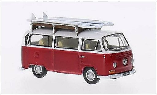 Volkswagen T2 Base 1/76 Oxford Bus rouge/blanche RHD miniature