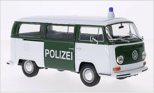Volkswagen T2 B 1/24 Welly Bus blanche/verte Police 1972 miniature