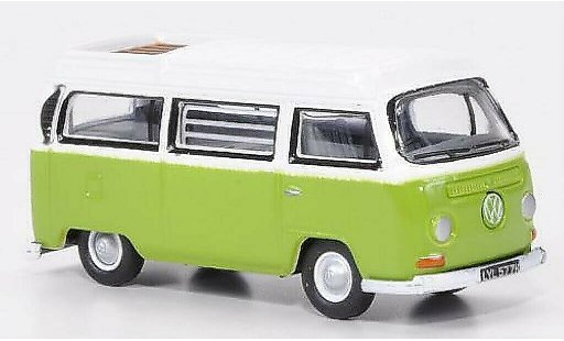 Volkswagen T2 Base 1/76 Oxford Camper verte/blanche miniature