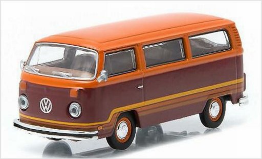 Volkswagen T2 B 1/64 Greenlight Champagne Edition II Bus rouge/orange 1978 miniature