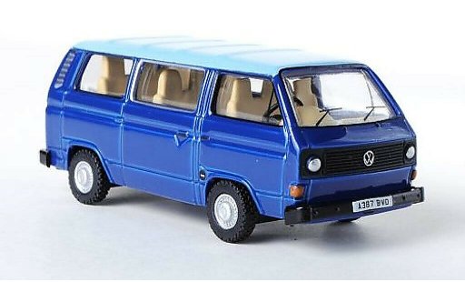 Volkswagen T3 Base 1/76 Oxford Bus bleu/bleu RHD miniature