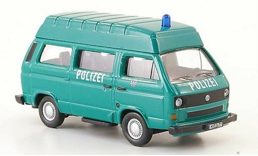 Volkswagen T3 Base 1/87 Schuco Hochtoitbus Police verte miniature