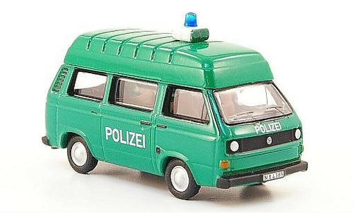 Volkswagen T3 Base 1/87 Bub Hochraumbus Police verte miniature