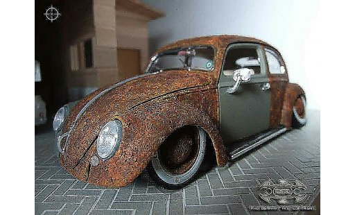 Volkswagen Kafer Rat Rod 1/18 Burago added rust miniature