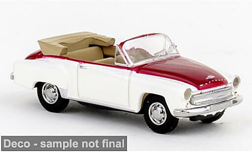 Wartburg 311 1/87 Brekina Cabriolet blanche/rouge 1959 1:87 miniature