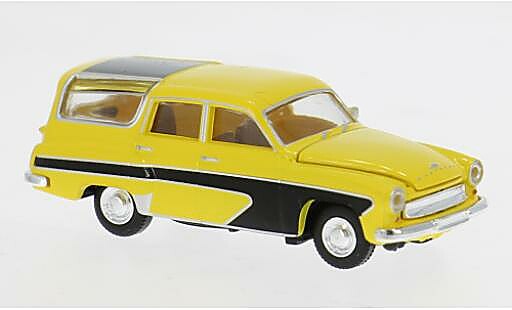 Wartburg 311 1/87 Brekina Camping jaune/noire 1959 1:87 miniature