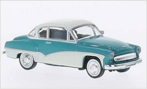 Wartburg 311 Coupe 1/87 Brekina turquoise/blanche miniature