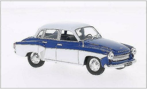 Wartburg 312 Base 1/43 WhiteBox bleu/blanche 1965 miniature