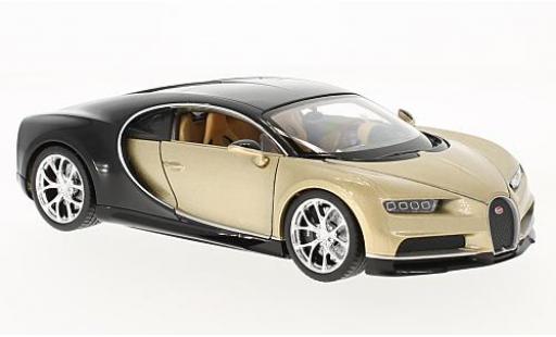 Miniature Bugatti Chiron 1/24 Welly beige/noire 2016 1:24 Bugatti Chiron 1/24 Welly beige/noire 2016 1:24 miniature