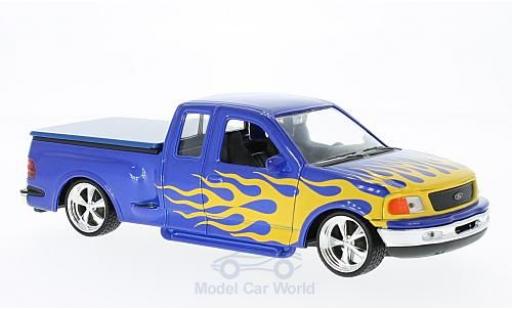 Miniature Ford F-1 1/24 Welly 50 Flareside Supercab Low Rider bleue/Dekor 1999 Ford F-1 1/24 Welly 50 Flareside Supercab Low Rider bleue/Dekor 1999 miniature