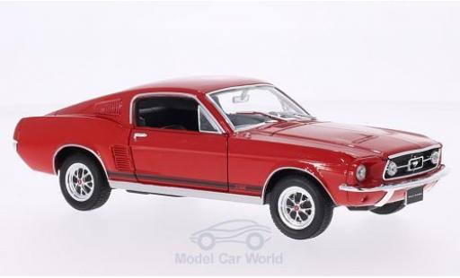 Miniature Ford Mustang GT 1/24 Welly GT Fastback rouge 1967 Ford Mustang GT 1/24 Welly GT Fastback rouge 1967 miniature