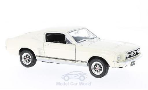 Miniature Ford Mustang 1/24 Welly GT Fastback blanche 1967 Ford Mustang 1/24 Welly GT Fastback blanche 1967 miniature