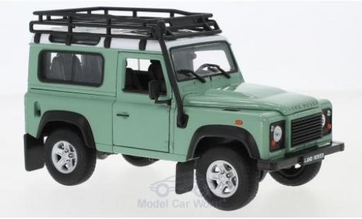 Miniature Land Rover Defender 1/24 Welly verte/blanche mit Dachgepäckträger Land Rover Defender 1/24 Welly verte/blanche mit Dachgepäckträger miniature