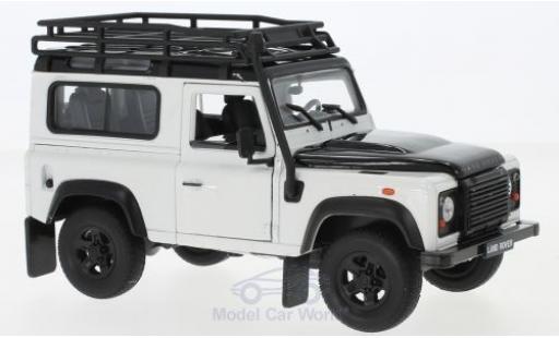 Miniature Land Rover Defender 1/24 Welly blanche/noire mit Dachgepäckträger Land Rover Defender 1/24 Welly blanche/noire mit Dachgepäckträger miniature