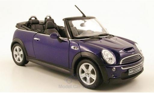 Miniature Mini Cooper S 1/24 Welly S Cabriolet bleue Mini Cooper S 1/24 Welly S Cabriolet bleue miniature