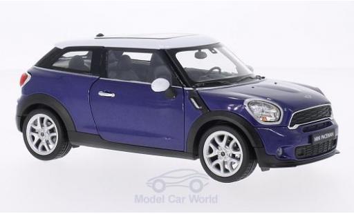 Miniature Mini Cooper 1/24 Welly S Paceman metallise bleue/blanche Mini Cooper 1/24 Welly S Paceman metallise bleue/blanche miniature