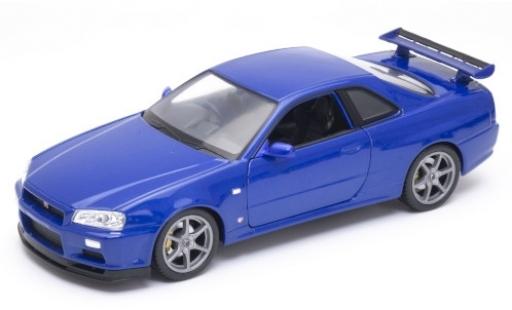 Nissan Skyline 1/24 Welly GT-R (R34) metallise bleue RHD miniature