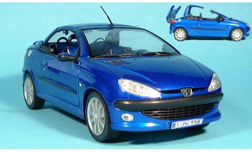 Peugeot 206 1/18 Welly CC bleue 1:18 miniature