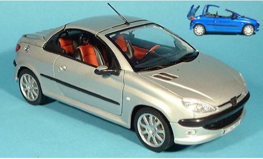 Miniature Peugeot 206 1/18 Welly CC grise 1:18 Peugeot 206 1/18 Welly CC grise 1:18 miniature