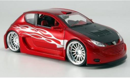 Miniature Peugeot 206 1/24 Welly metallise rouge/Dekor sans Vitrine Peugeot 206 1/24 Welly metallise rouge/Dekor sans Vitrine miniature