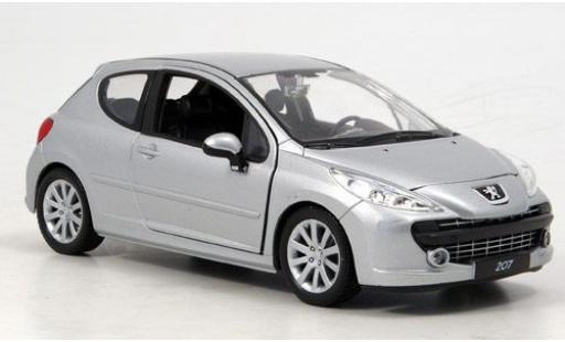 Miniature Peugeot 207 1/24 Welly grise 1:24 Peugeot 207 1/24 Welly grise 1:24 miniature