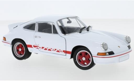 Miniature Porsche 911 RS 1/24 Welly Carrera RS 2.7 blanche/rouge 1973 Porsche 911 RS 1/24 Welly Carrera RS 2.7 blanche/rouge 1973 miniature