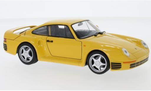Miniature Porsche 959 1/24 Welly jaune Porsche 959 1/24 Welly jaune miniature