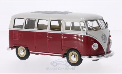 Miniature Volkswagen T1 B 1/24 Welly Bus rouge/blanche 1963 Volkswagen T1 B 1/24 Welly Bus rouge/blanche 1963 miniature