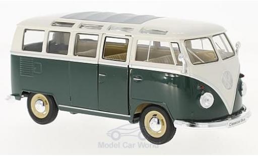 Miniature Volkswagen T1 B 1/24 Welly Samba verte/blanche 1963 Volkswagen T1 B 1/24 Welly Samba verte/blanche 1963 miniature