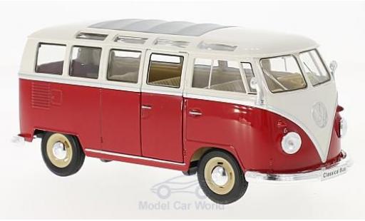 Miniature Volkswagen T1 B 1/24 Welly Samba rouge/blanche 1963 Volkswagen T1 B 1/24 Welly Samba rouge/blanche 1963 miniature