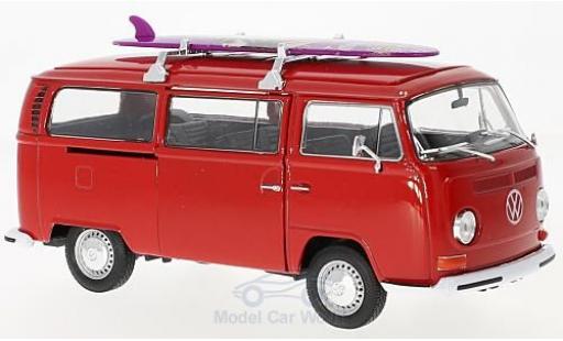 Miniature Volkswagen T2 B 1/24 Welly Bus rouge 1972 mit Surfboard Volkswagen T2 B 1/24 Welly Bus rouge 1972 mit Surfboard miniature